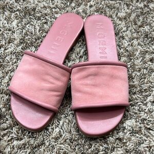M.Gemi Leather Suede Slide Sandle Pink Size 38 / US 7.5